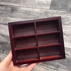 Small Red Wood Trinket Shelf For Small Items Or Cars
